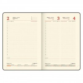 Ежедневник датированный 2026 А5 138х213мм BRAUBERG ArtGallery, под кожу, нашивка, голубой, 117407