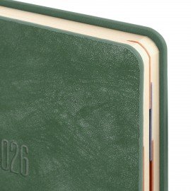 Ежедневник датированный 2026 B6 125х173мм GALANT Vivid, под кожу, зеленый, 117409