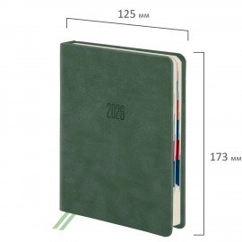 Ежедневник датированный 2026 B6 125х173мм GALANT Vivid, под кожу, зеленый, 117409