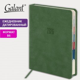 Ежедневник датированный 2026 B6 125х173мм GALANT Vivid, под кожу, зеленый, 117409