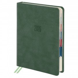 Ежедневник датированный 2026 B6 125х173мм GALANT Vivid, под кожу, зеленый, 117409