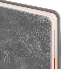 Ежедневник датированный 2026 B6 125х173мм GALANT Vivid, под кожу, серый, 117410