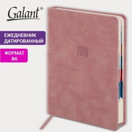 Ежедневник датированный 2026 B6 125х173мм GALANT Vivid, под кожу, розовый, 117411