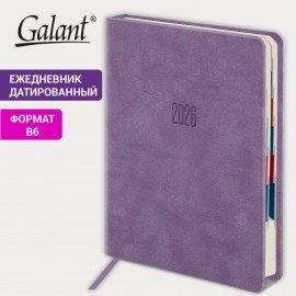 Ежедневник датированный 2026 B6 125х173мм GALANT Vivid, под кожу, сиреневый, 117412