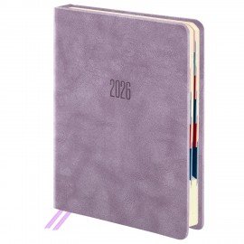 Ежедневник датированный 2026 B6 125х173мм GALANT Vivid, под кожу, сиреневый, 117412