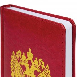 Ежедневник датированный 2026 А5 138х213мм BRAUBERG State, под кожу, красный, 117414