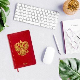 Ежедневник датированный 2026 А5 138х213мм BRAUBERG State, под кожу, красный, 117414