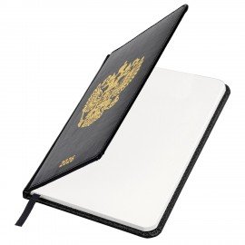 Ежедневник датированный 2026 А5 138х213мм BRAUBERG State, под кожу, черный, 117415