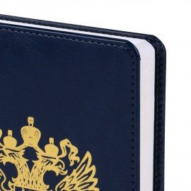 Ежедневник датированный 2026 А5 138х213мм BRAUBERG State, под кожу, синий, 117416