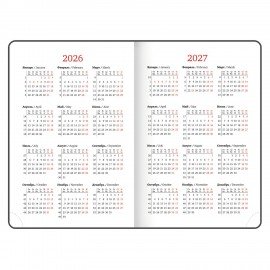 Ежедневник датированный 2026 А5 138х213мм BRAUBERG State, под кожу, коричневый, 117417