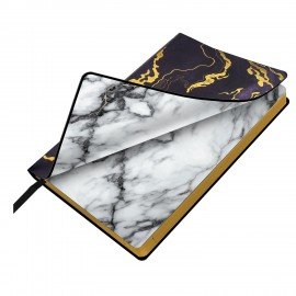 Ежедневник датированный 2026 А5 138x213мм BRAUBERG Vista, под кожу гибкий, Black marble, 117445