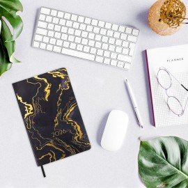 Ежедневник датированный 2026 А5 138x213мм BRAUBERG Vista, под кожу гибкий, Black marble, 117445