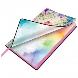 Ежедневник датированный 2026 А5 138x213мм BRAUBERG Vista, под кожу гибкий, Цветы, 117447