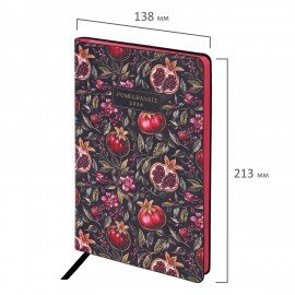Ежедневник датированный 2026 А5 138x213мм BRAUBERG Vista, под кожу гибкий, Pomegranate, 117449
