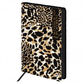 Ежедневник датированный 2026 А5 138x213мм BRAUBERG "Vista", под кожу гибкий, "Leopard", 117452