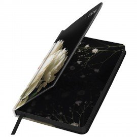 Ежедневник датированный 2026 А5 138x213мм BRAUBERG Vista, под кожу твердый, Flowers, 117454