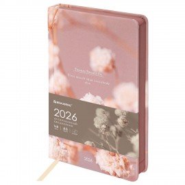 Ежедневник датированный 2026 А5 138x213мм BRAUBERG Vista, под кожу твердый, Tenderness, 117455