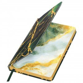 Ежедневник датированный 2026 А5 138x213мм BRAUBERG "Vista", под кожу твердый, "Green marble", 117456