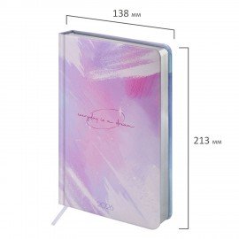 Ежедневник датированный 2026 А5 138x213мм BRAUBERG "Vista", под кожу твердый, "Pale", 117458