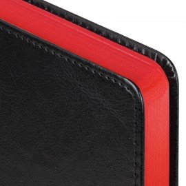 Ежедневник датированный 2026 А5 138x213мм BRAUBERG Inspiration, под кожу, цветной срез, черный, 117473