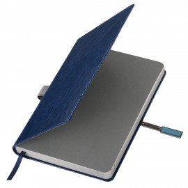 Ежедневник датированный 2026 А5 138x213мм BRAUBERG Inspiration, под кожу, цветной срез, синий, 117474