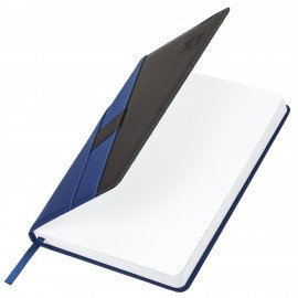 Ежедневник датированный 2026 А5 138х213мм BRAUBERG Swirl, под кожу, держатель для ручки, синий, 117479