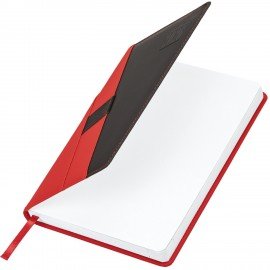 Ежедневник датированный 2026 А5 138х213мм BRAUBERG Swirl, под кожу, держатель для ручки, красный, 117481