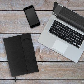 Ежедневник датированный 2026 А5 148х218мм GALANT Magnetic, под кожу, клапан, черный, 117483