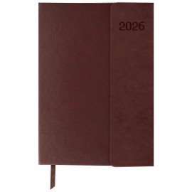 Ежедневник датированный 2026 А5 148х218мм GALANT Magnetic, под кожу, клапан, коричневый, 117484