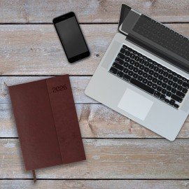 Ежедневник датированный 2026 А5 148х218мм GALANT Magnetic, под кожу, клапан, коричневый, 117484