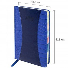 Ежедневник датированный 2026 А5 148х218мм GALANT CombiContract, под кожу, темно-синий, 117486