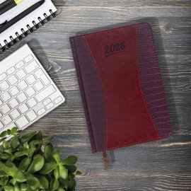 Ежедневник датированный 2026 А5 148х218мм GALANT CombiContract, под кожу, коричневый, 117487