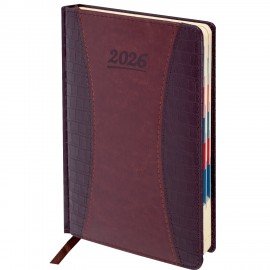 Ежедневник датированный 2026 А5 148х218мм GALANT CombiContract, под кожу, коричневый, 117487