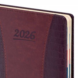 Ежедневник датированный 2026 А5 148х218мм GALANT CombiContract, под кожу, коричневый, 117487