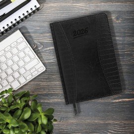 Ежедневник датированный 2026 А5 148х218мм GALANT CombiContract, под кожу, черный, 117488