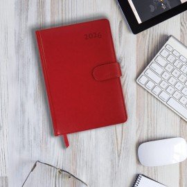 Ежедневник датированный 2026 А5 148х218мм GALANT Ritter, под кожу, красный, 117489