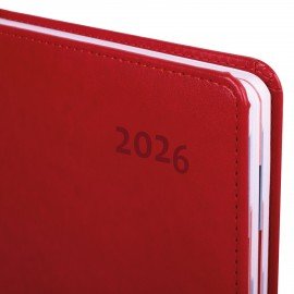 Ежедневник датированный 2026 А5 148х218мм GALANT Ritter, под кожу, красный, 117489