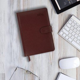 Ежедневник датированный 2026 А5 148х218мм GALANT Ritter, под кожу, коричневый, 117490