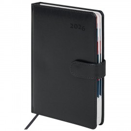 Ежедневник датированный 2026 А5 148х218мм GALANT Ritter, под кожу, черный, 117491