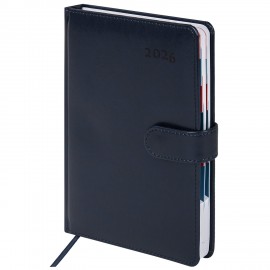 Ежедневник датированный 2026 А5 148х218мм GALANT Ritter, под кожу, темно-синий, 117492
