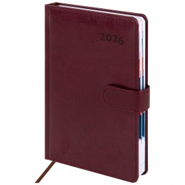 Ежедневник датированный 2026 А5 148х218мм GALANT Ritter, под кожу, бордовый, 117493