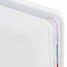 Ежедневник датированный 2026 А5 148х218мм GALANT White, под кожу, белый, 117494