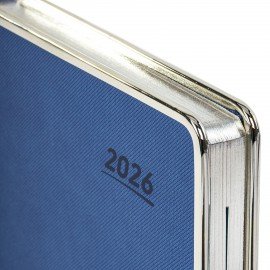 Ежедневник датированный 2026 А5 148х218мм GALANT Infinity Silver, под кожу, синий, 117496