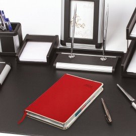 Ежедневник датированный 2026 А5 148х218мм GALANT Infinity Silver, под кожу, красный, 117497