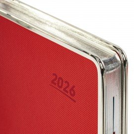 Ежедневник датированный 2026 А5 148х218мм GALANT Infinity Silver, под кожу, красный, 117497