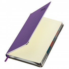 Ежедневник датированный 2026 А5 148х218мм GALANT Infinity Silver, под кожу, фиолетовый, 117498