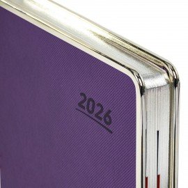 Ежедневник датированный 2026 А5 148х218мм GALANT Infinity Silver, под кожу, фиолетовый, 117498