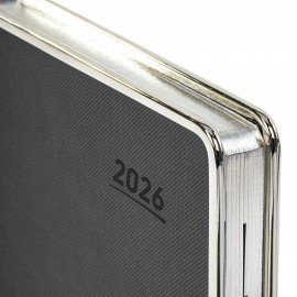 Ежедневник датированный 2026 А5 148х218мм GALANT Infinity Silver, под кожу, серый, 117499