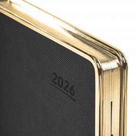 Ежедневник датированный 2026 А5 148х218мм GALANT Infinity Gold, под кожу, черный, 117500
