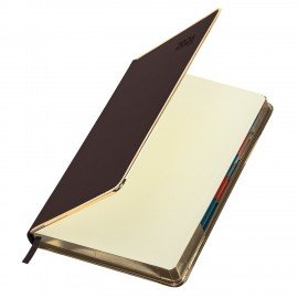 Ежедневник датированный 2026 А5 148х218мм GALANT Infinity Gold, под кожу, темно-коричневый, 117501